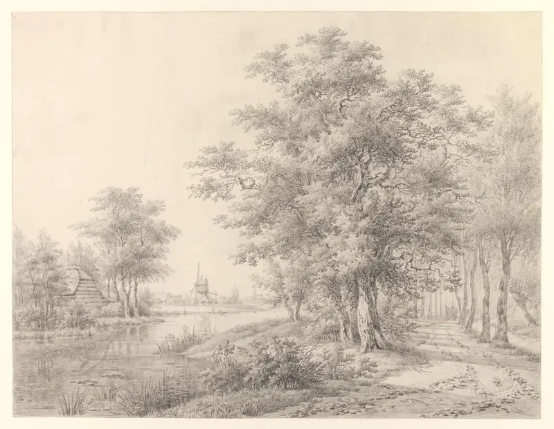 Landschap met een rivier en een landweg Wall Art by Willem de Klerk - High-Resolution Digital Print