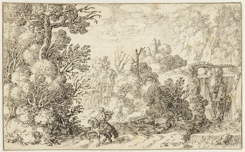 Landschap met een ruiter Wall Art by Unknown - High-Resolution Digital Print