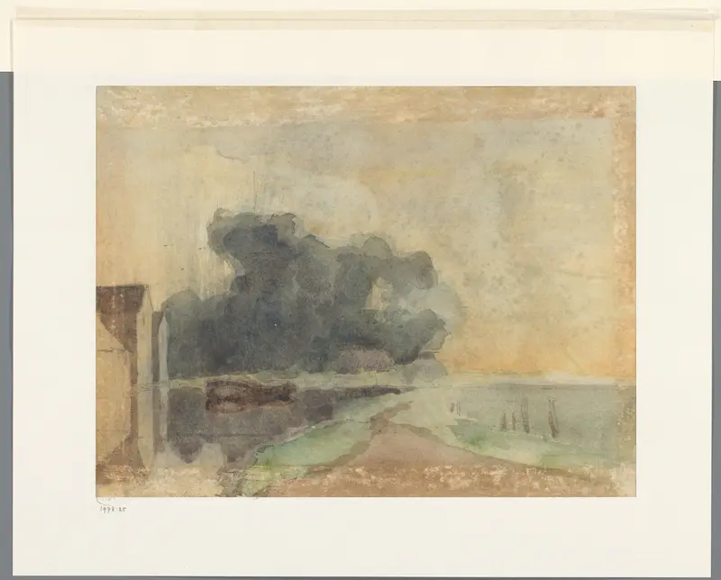 Landschap met een vaart langs huizen Wall Art by George Hendrik Breitner - High-Resolution Digital Print