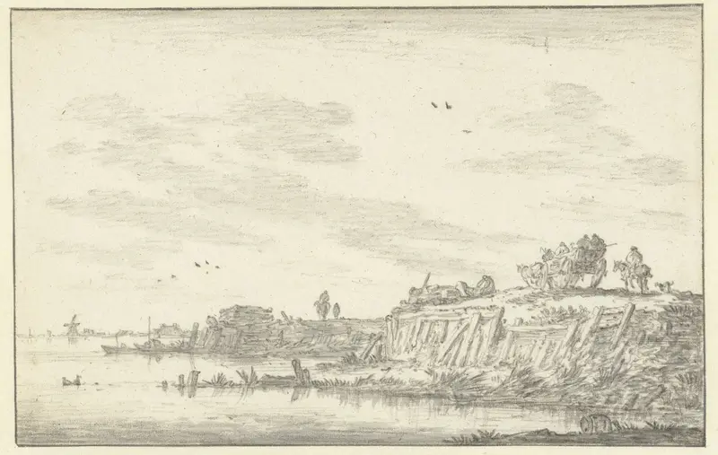 Landschap met een wagen en een ruiter Wall Art by Jan van Goyen - High-Resolution Digital Print