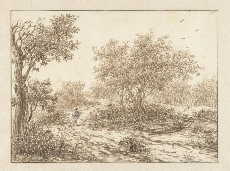 Landschap met een wandelaar Wall Art by Unknown - High-Resolution Digital Print