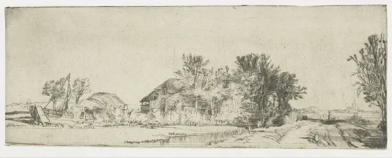 Landschap met een weg langs een sloot Wall Art by Rembrandt van Rijn - High-Resolution Digital Print