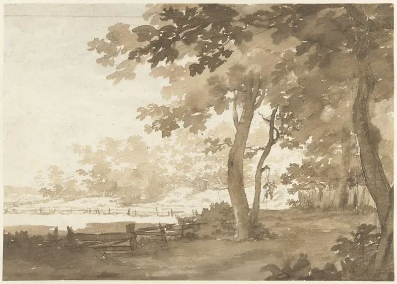 Landschap met een weg onder bomen Wall Art by Jacob Cats (1741-1799) - High-Resolution Digital Print
