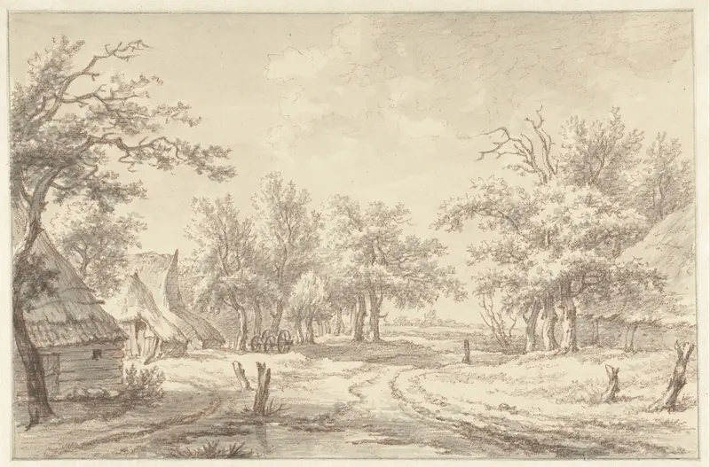 Landschap met enkele boerderijen Wall Art by Egbert van Drielst - High-Resolution Digital Print