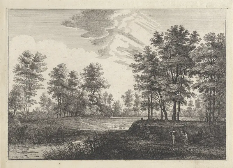 Landschap met figuren en een kudde schapen Wall Art by Pieter van Avont - High-Resolution Digital Print
