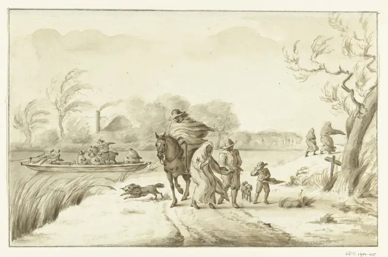 Landschap met figuren in storm Wall Art by Jean Bernard - High-Resolution Digital Print