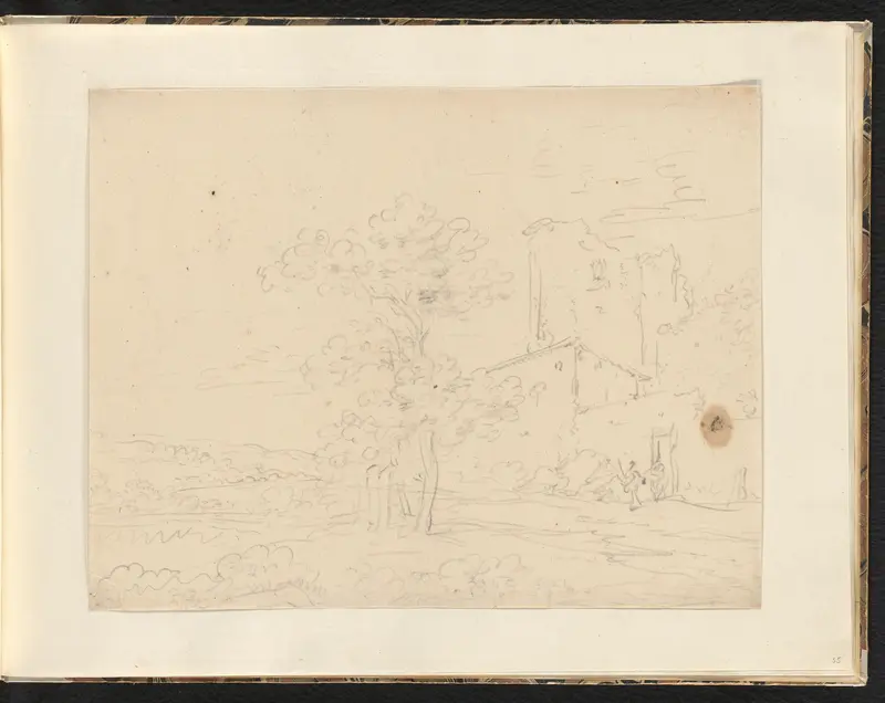 Landschap met gebouw Wall Art by Unknown - High-Resolution Digital Print