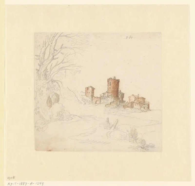 Landschap met gebouwen en een toren Wall Art by Gerard van der Horst - High-Resolution Digital Print
