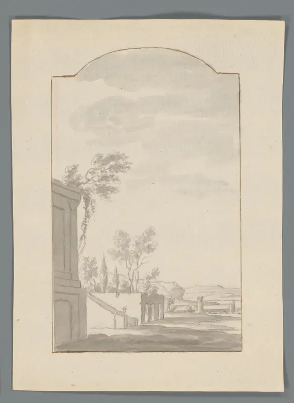 Landschap met gebouwen Wall Art by Matthijs Balen (1684-1766) - High-Resolution Digital Print