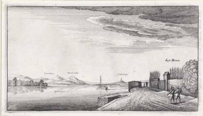 Landschap met gezicht op de Rijn bij Bonn Wall Art by Wenceslaus Hollar - High-Resolution Digital Print