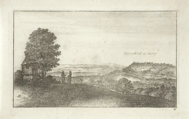 Landschap met gezicht op Hascombe Hill Wall Art by Wenceslaus Hollar - High-Resolution Digital Print