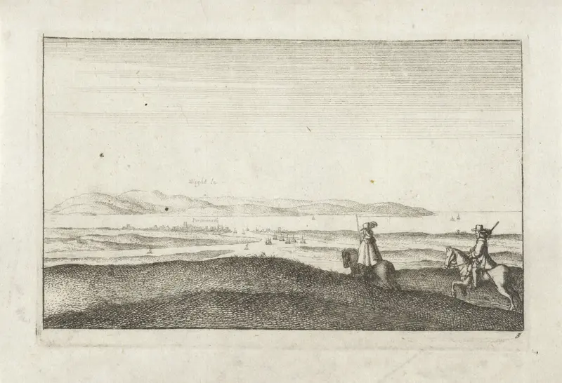 Landschap met gezicht op het eiland Wight Wall Art by Wenceslaus Hollar - High-Resolution Digital Print