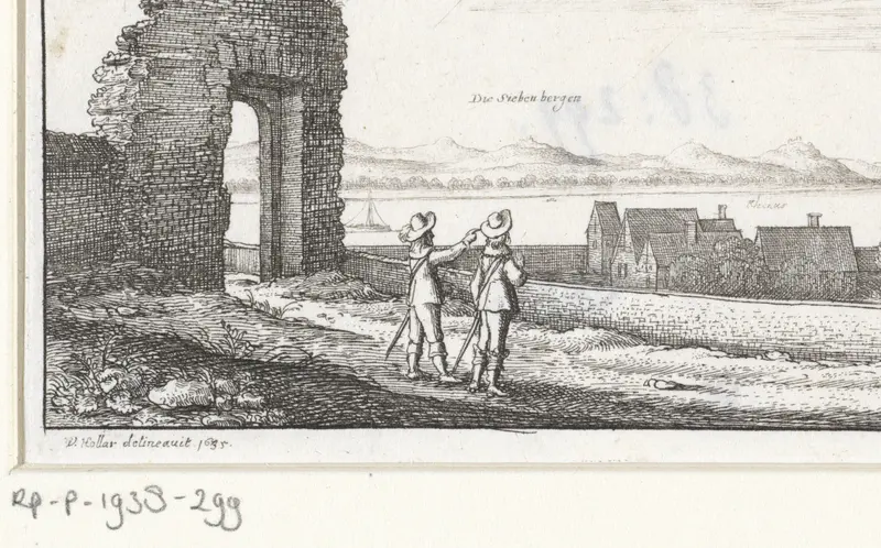 Landschap met gezicht op het Zevengebergte bij Bonn Wall Art by Wenceslaus Hollar - High-Resolution Digital Print
