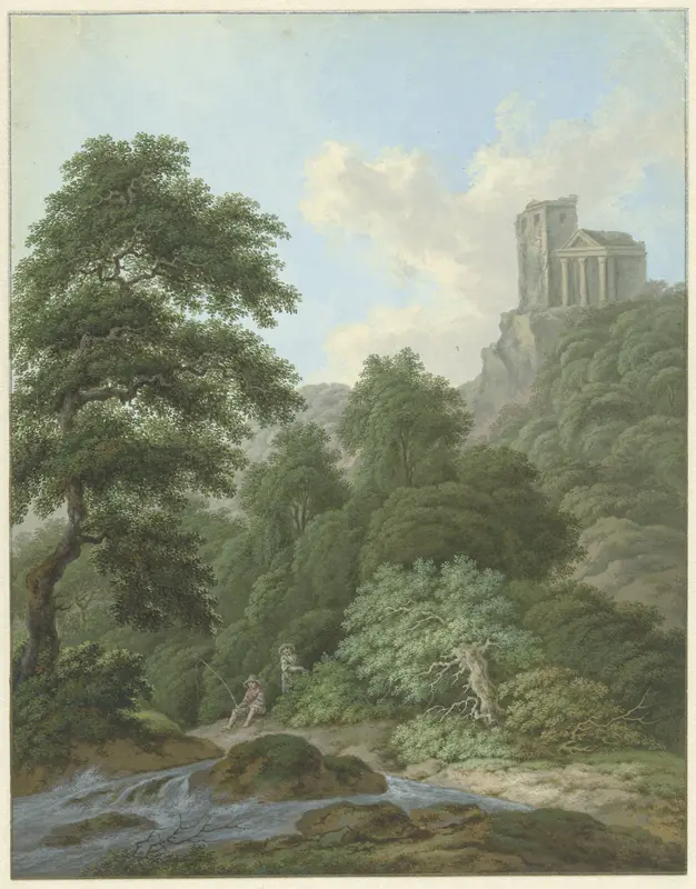 Landschap met hengelaar Wall Art by Unknown - High-Resolution Digital Print