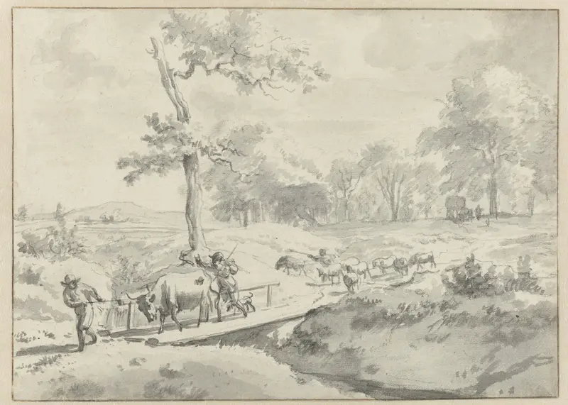 Landschap met herders bij een bruggetje Wall Art by Adriaen van de Velde - High-Resolution Digital Print