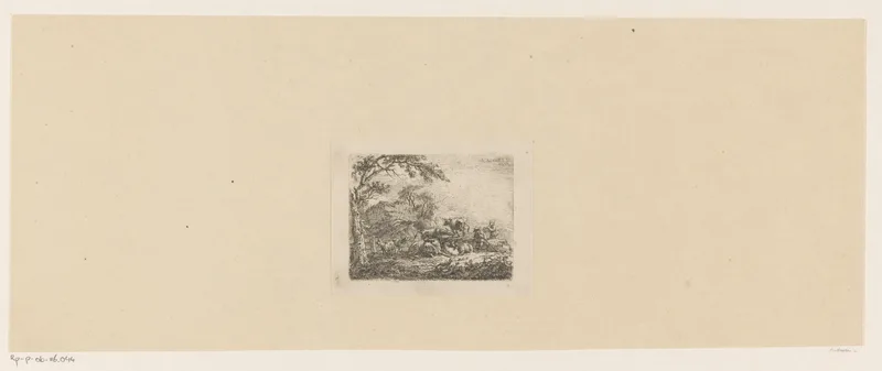 Landschap met herders en hun kudde Wall Art by Unknown artist - High-Resolution Digital Print