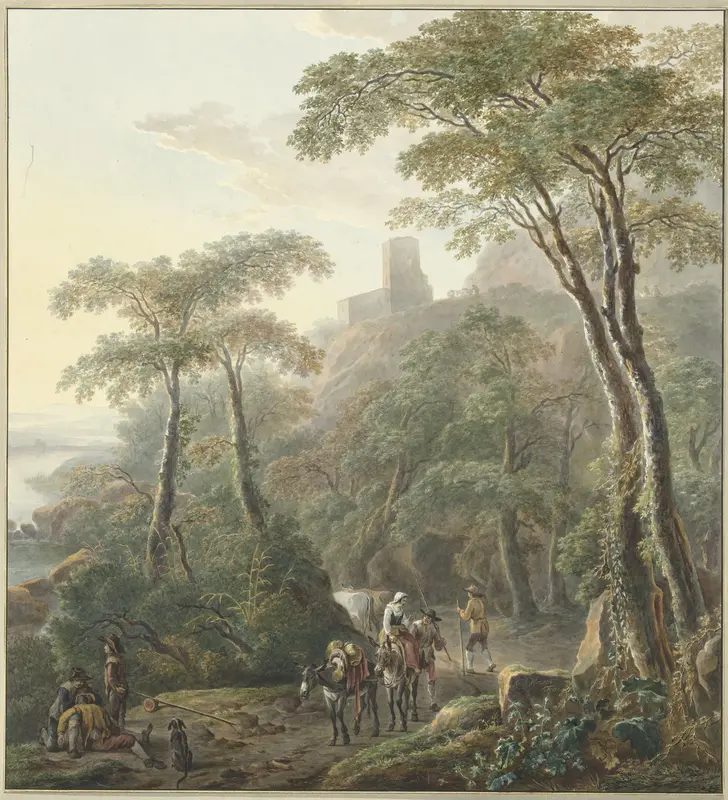 Landschap met herders en melkmeisje Wall Art by N. Lamme - High-Resolution Digital Print