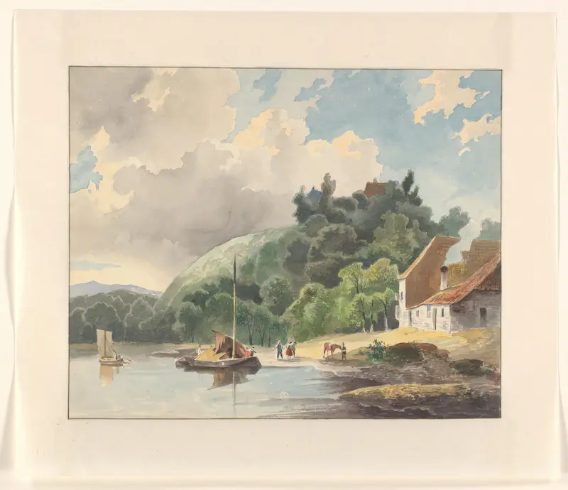 Landschap met huis aan een meer Wall Art by Johannes van Reijn - High-Resolution Digital Print