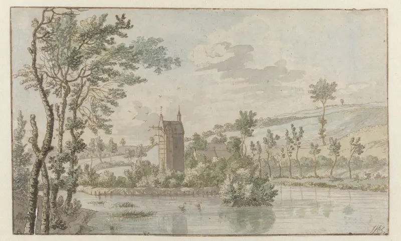 Landschap met huis Kluys bij Brussel Wall Art by Unknown - High-Resolution Digital Print