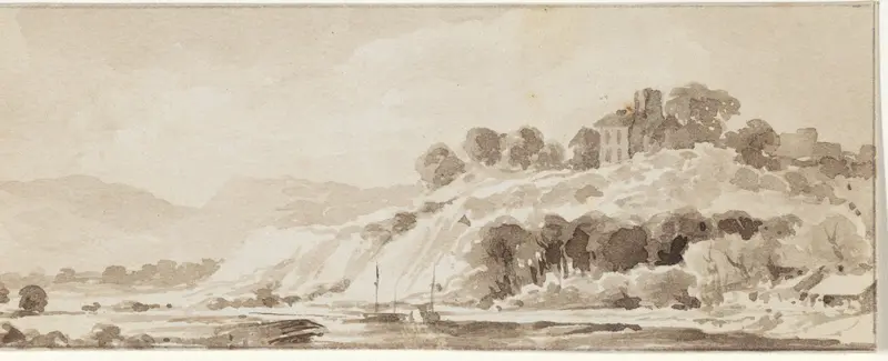 Landschap met huis op een heuvel Wall Art by Pieter van Loon - High-Resolution Digital Print