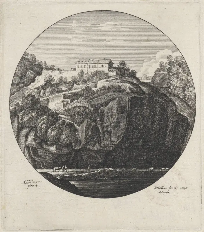 Landschap met huis op een klif Wall Art by Unknown - High-Resolution Digital Print