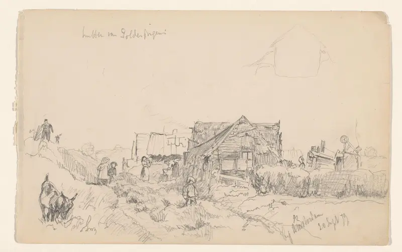 Landschap met hutten bij Amsterdam Wall Art by Jan Hoynck van Papendrecht - High-Resolution Digital Print