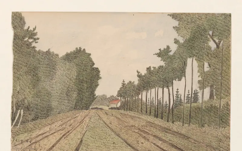 Landschap met in de verte een gebouw Wall Art by Dirk Arnoldus Tavenraat - High-Resolution Digital Print