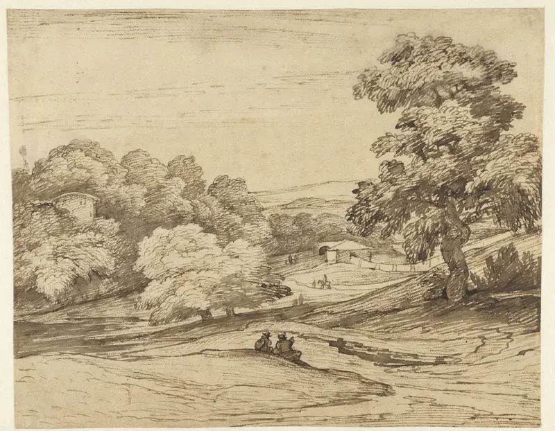 Landschap met in de verte een muur Wall Art by Jacob Esselens - High-Resolution Digital Print