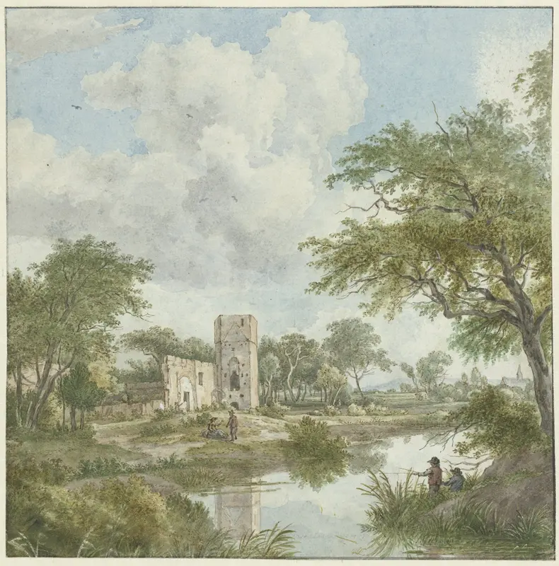 Landschap met kasteelruïne Wall Art by Wybrand Hendriks - High-Resolution Digital Print