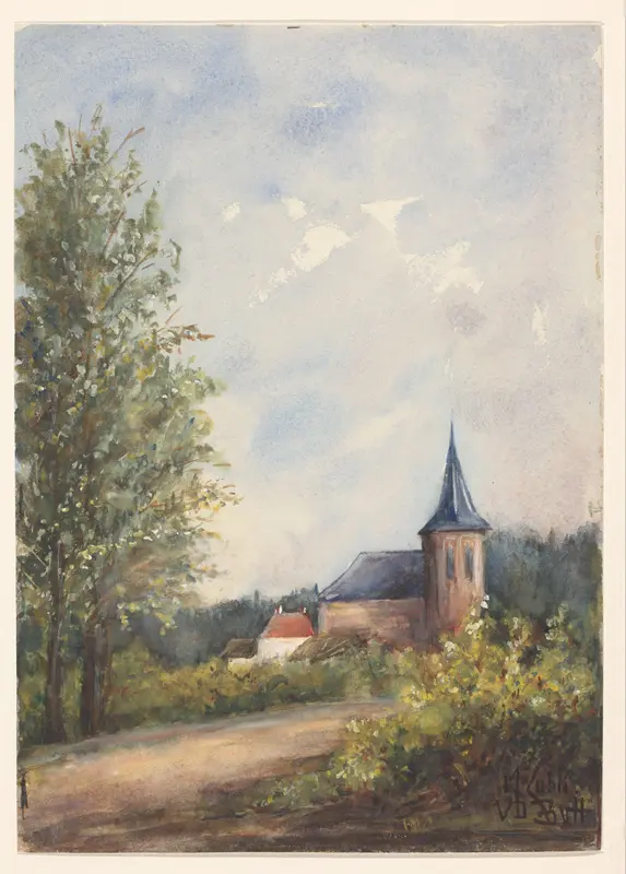 Landschap met kerk Wall Art by Unknown - High-Resolution Digital Print