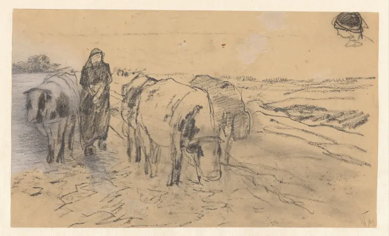 Landschap met koeien en een herderin Wall Art by Anton Mauve - High-Resolution Digital Print