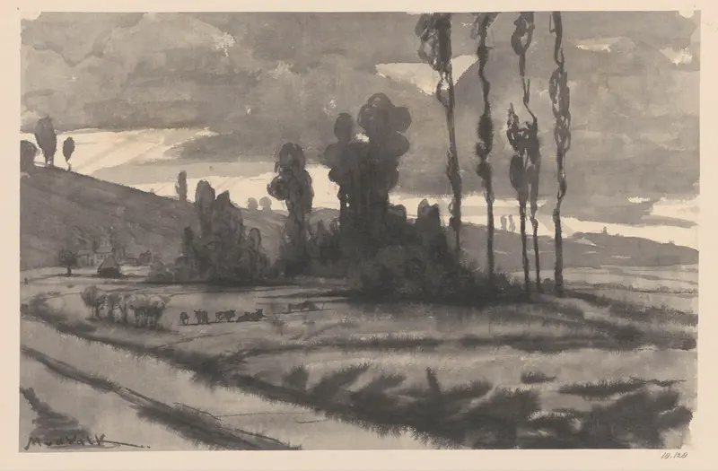 Landschap met koeien in een weiland Wall Art by Maurits van der Valk - High-Resolution Digital Print