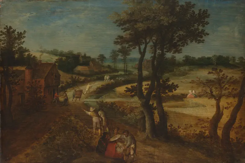 Landschap met korenvelden Wall Art by Unknown - High-Resolution Digital Print