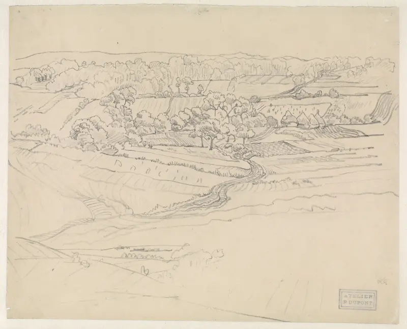Landschap met kronkelweg Wall Art by Pieter Dupont - High-Resolution Digital Print