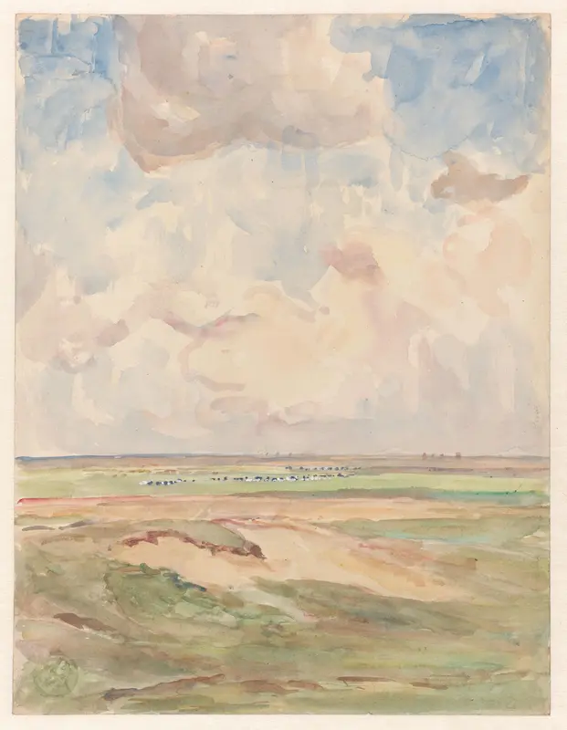 Landschap met kudden in een grasveld Wall Art by Frans Smissaert - High-Resolution Digital Print