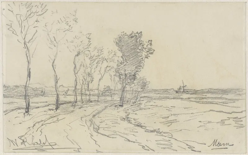 Landschap met laan, met aan weerzijde bomen te Meern Wall Art by Willem Roelofs (I) - High-Resolution Digital Print
