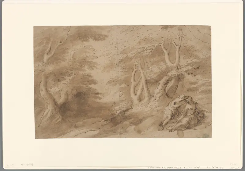 Landschap met liefdespaar Wall Art by Unknown - High-Resolution Digital Print