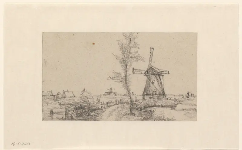 Landschap met molen Wall Art by anonymous - High-Resolution Digital Print