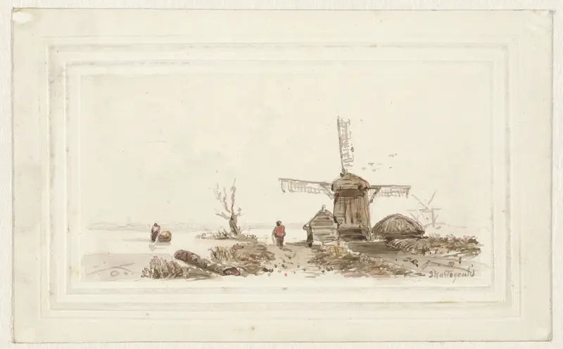Landschap met molen Wall Art by Joseph Hartogensis - High-Resolution Digital Print