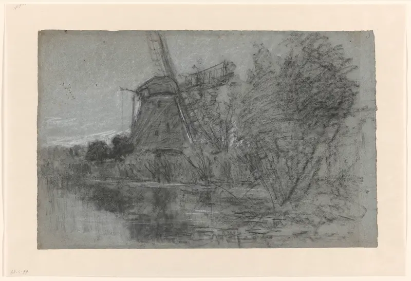 Landschap met molen Wall Art by Egbert Rubertus Derk Schaap - High-Resolution Digital Print
