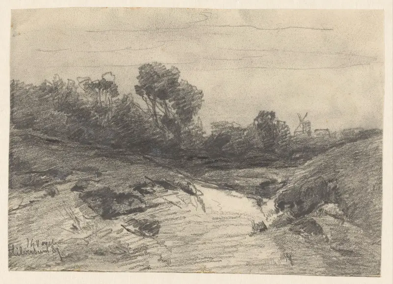 Landschap met molen bij Hilversum Wall Art by Unknown - High-Resolution Digital Print