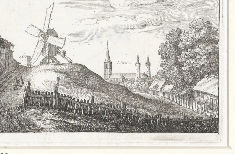 Landschap met molen nabij Keulen Wall Art by Wenceslaus Hollar - High-Resolution Digital Print