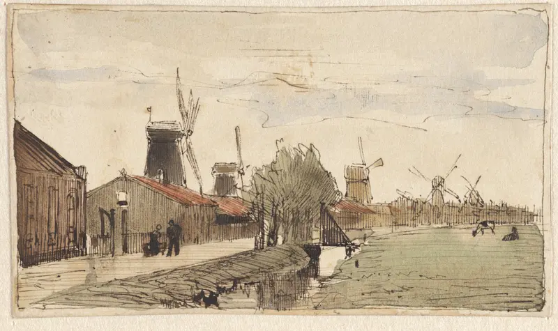 Landschap met molens Wall Art by Coen Metzelaar - High-Resolution Digital Print