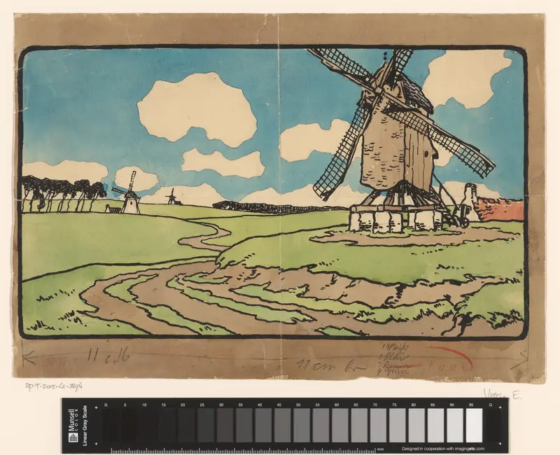 Landschap met molens Wall Art by Emmanuel Viérin - High-Resolution Digital Print