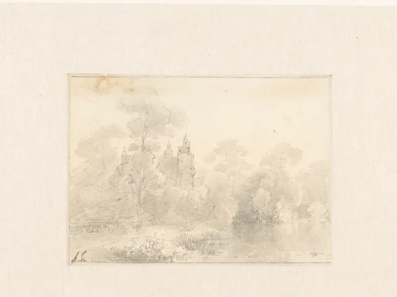 Landschap met op de achtergrond een kasteel Wall Art by Andreas Schelfhout - High-Resolution Digital Print
