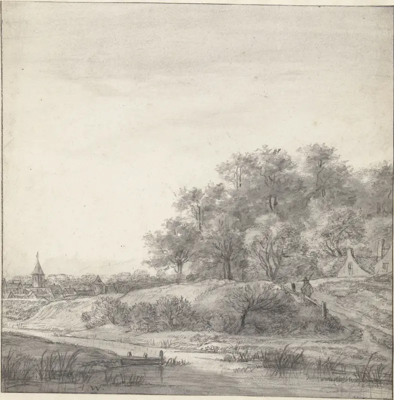 Landschap met op de voorgrond een rivier Wall Art by Anthonie Waterloo - High-Resolution Digital Print