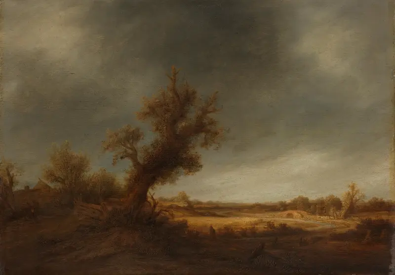 Landschap met oude eik Wall Art by Unknown - High-Resolution Digital Print