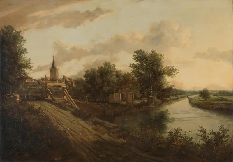 Landschap met overtoom Wall Art by anonymous - High-Resolution Digital Print