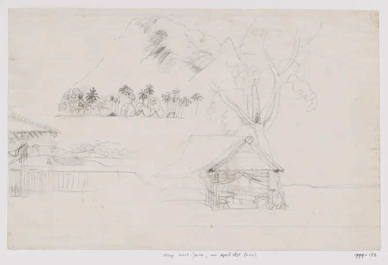 Landschap met paviljoen, West-Java Wall Art by Adrianus Johannes Bik - High-Resolution Digital Print