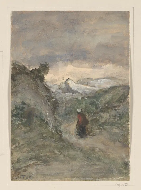 Landschap met persoon Wall Art by Unknown - High-Resolution Digital Print
